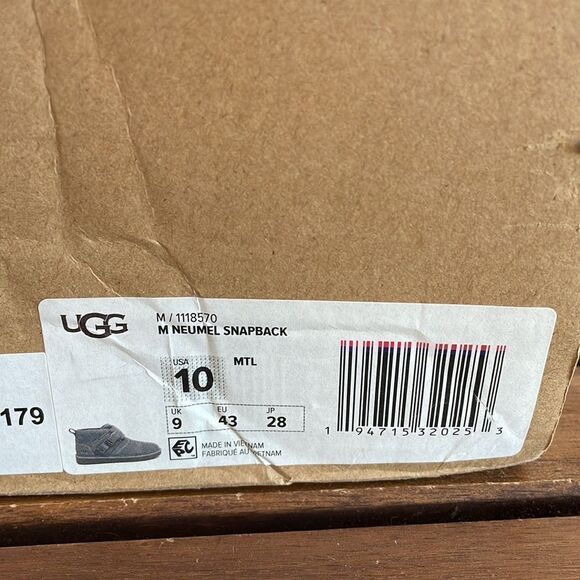 UGG Neumel SnapBack Shoes Metal USA Men Size 10/UK 9/EU 43 - Picture 14 of 15